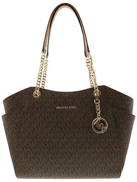 michael kors jet set chain item lg shoulder tote|michael kors jet set brown.